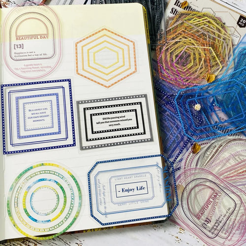 20pcs PET Frame Stickers – Journal & Scrapbook Embellishments Divina Constitutio