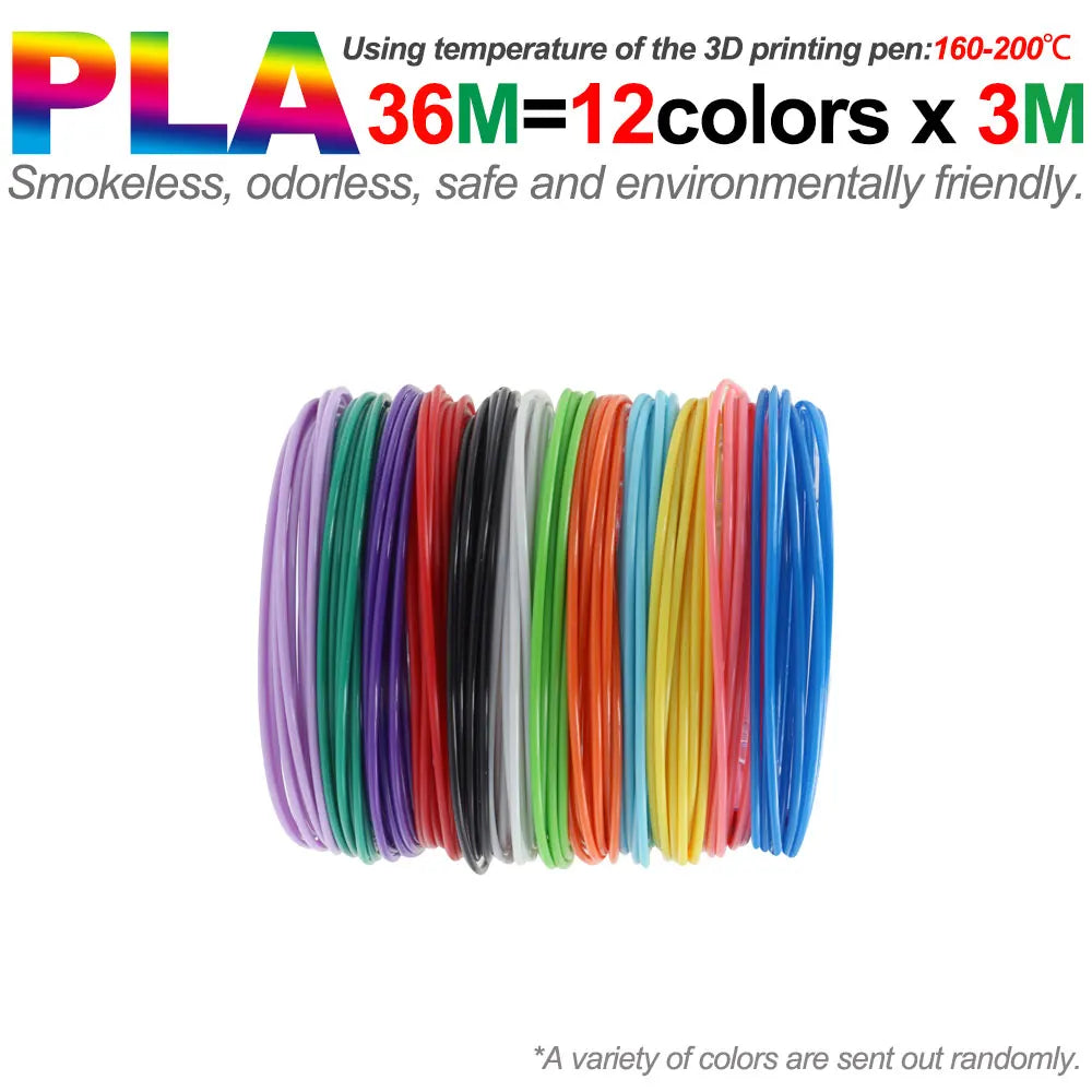 PLA Filament Refills for 3D Printing Pens — Odorless & Safe, Available in 50M–200M Kairos & Co.