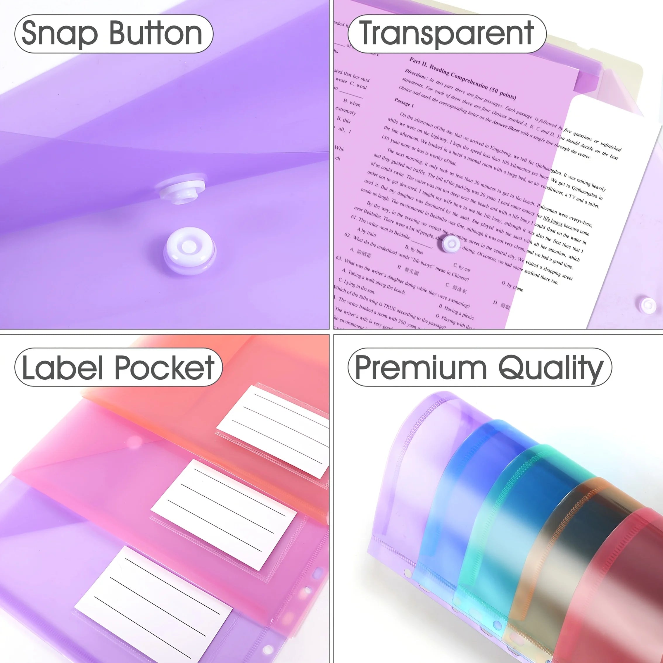 11-Hole A4 Binder Pockets – Transparent File Bags with Label Pocket Divina Constitutio