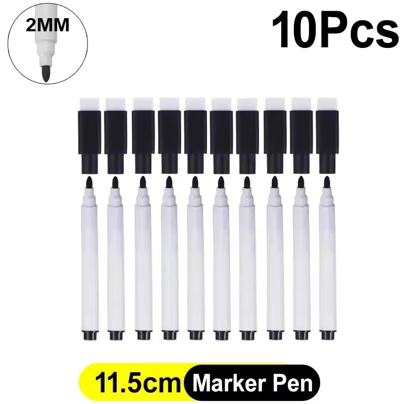 Magnetic Black Dry Erase Markers with Eraser Cap White Board Dry erase Markers Classroom Dry Wipe Pens for Home Office School Kairos & Co.
