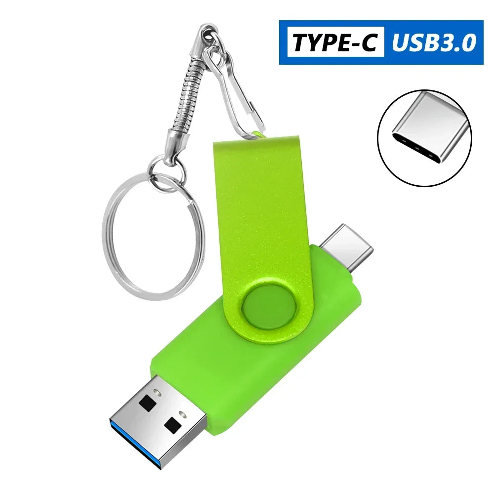 2-in-1 USB 3.0 & Type-C Flash Drive – Rotating Pendrive (16GB-256GB) Divina Constitutio