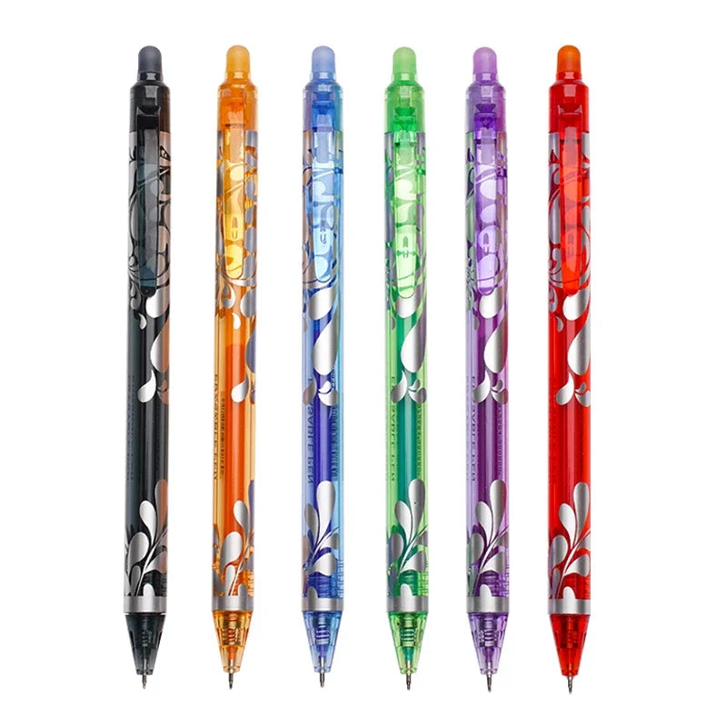 Erasable Gel Pen Set – 6-Color Kawaii Stationery, 0.5mm Divina Constitutio