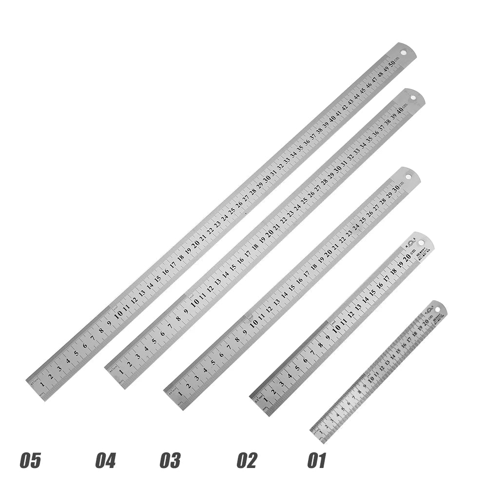 Stainless Steel Ruler – Double-Sided Metal Straight Ruler (150mm-500mm) Divina Constitutio