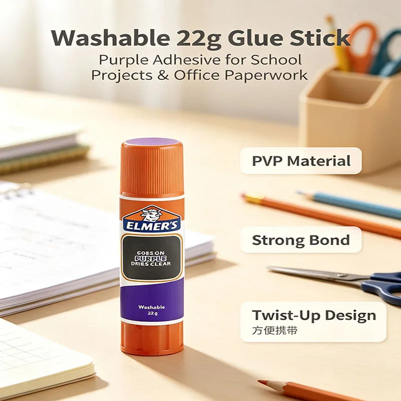 Purple Glue Sticks 22g – Washable, Disappearing Formula for School Crafts Divina Constitutio