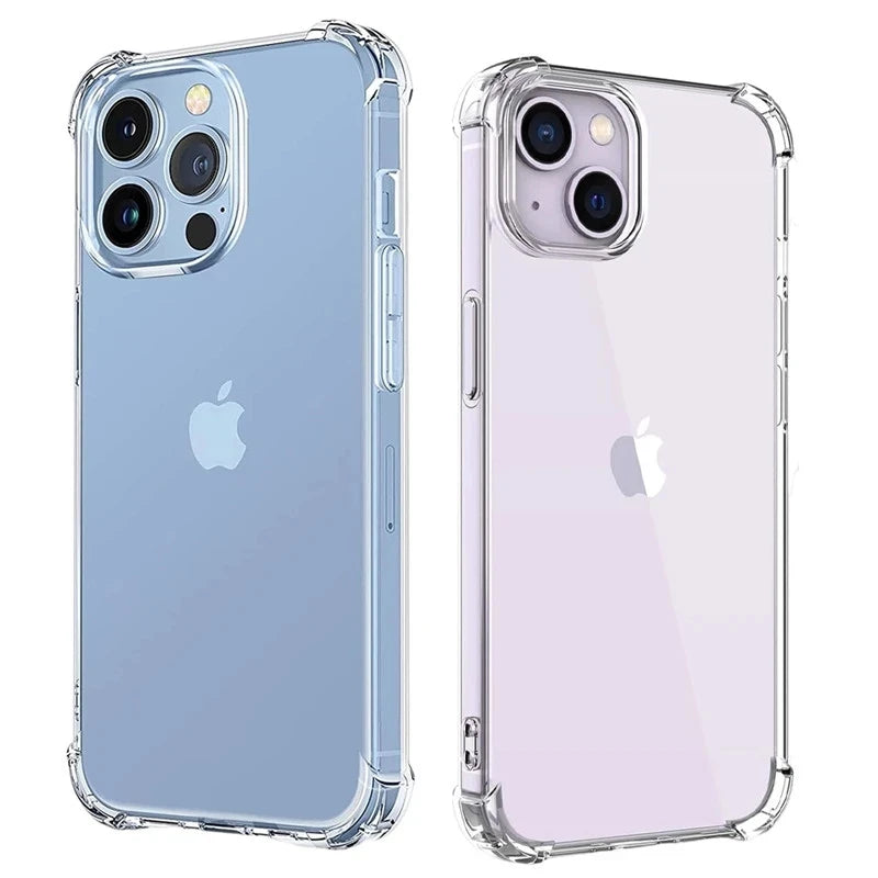 Shockproof Clear Silicone Phone Case for iPhone 7–15 Series | Transparent Soft Protective Cover Kairos & Co.