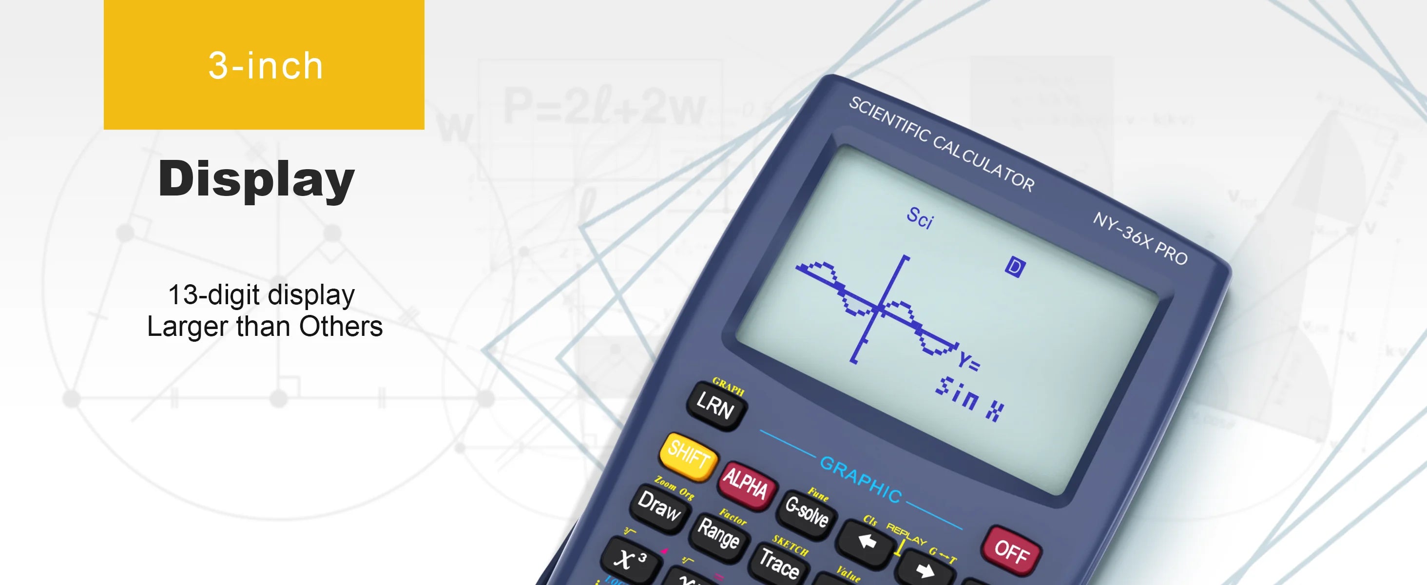 NEWYES 36X Pro Graphing Scientific Calculator – Graphic Science Calculator for Middle & High School, Blue Kairos & Co.