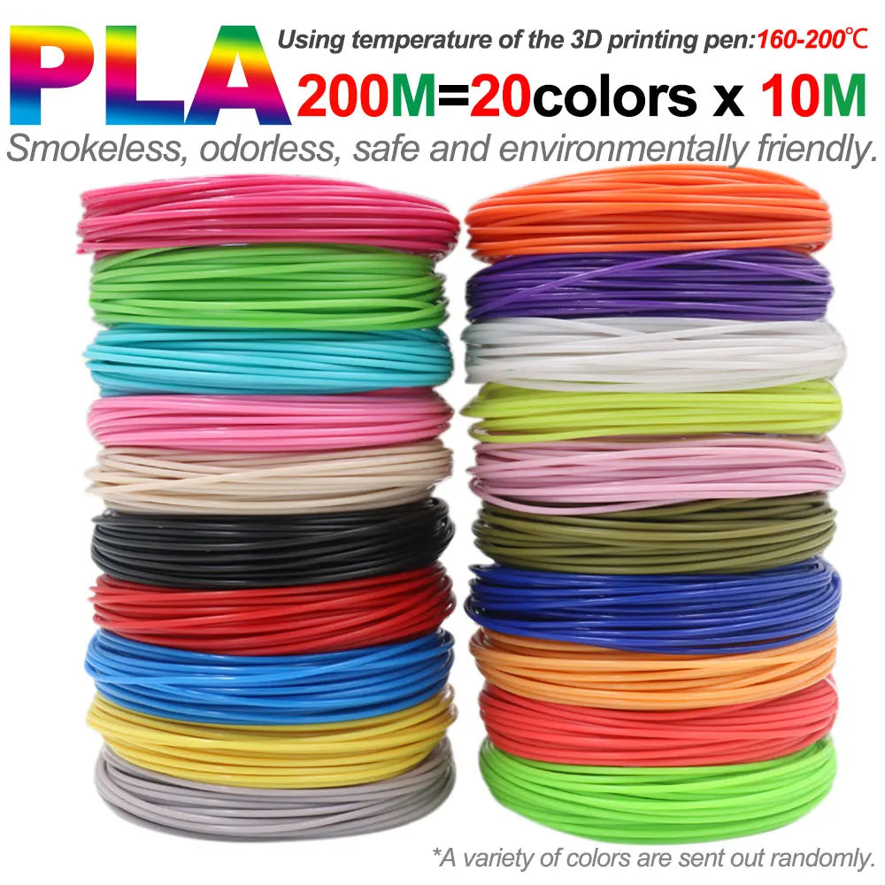 PLA Filament Refills for 3D Printing Pens — Odorless & Safe, Available in 50M–200M Kairos & Co.