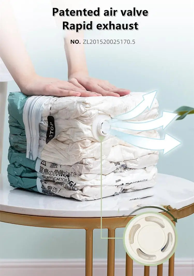 No Need Pump Vacuum Bags Large Plastic Storage Bags for Storing Clothes Blankets Compression Empty Bag Covers Travel Accessories Kairos & Co.