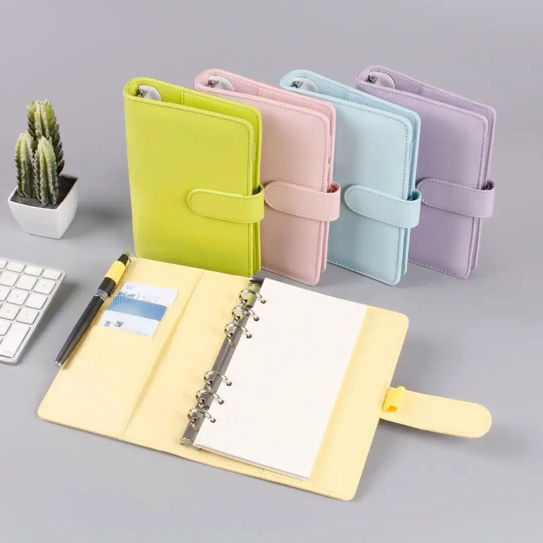 Macaron Series PU Leather Notebook Cover – A5/A6 Clip-On Binder Divina Constitutio