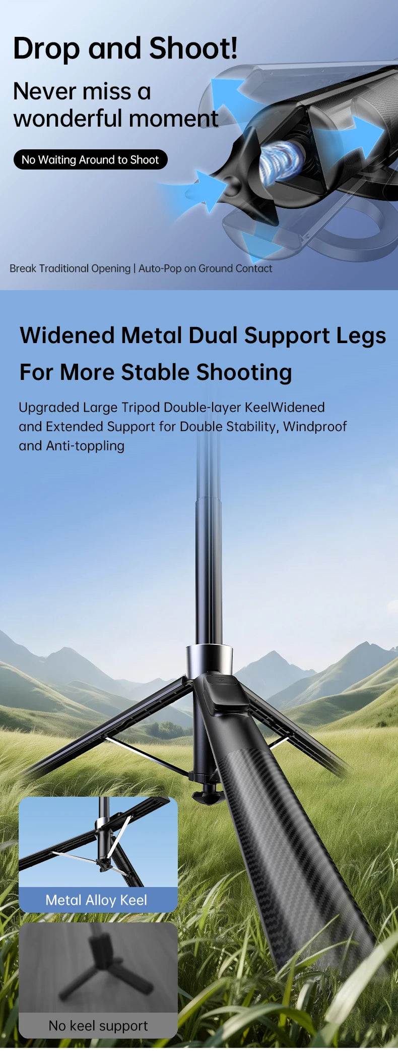 Extendable Magnetic Selfie Stick & Tripod with Remote Divina Constitutio
