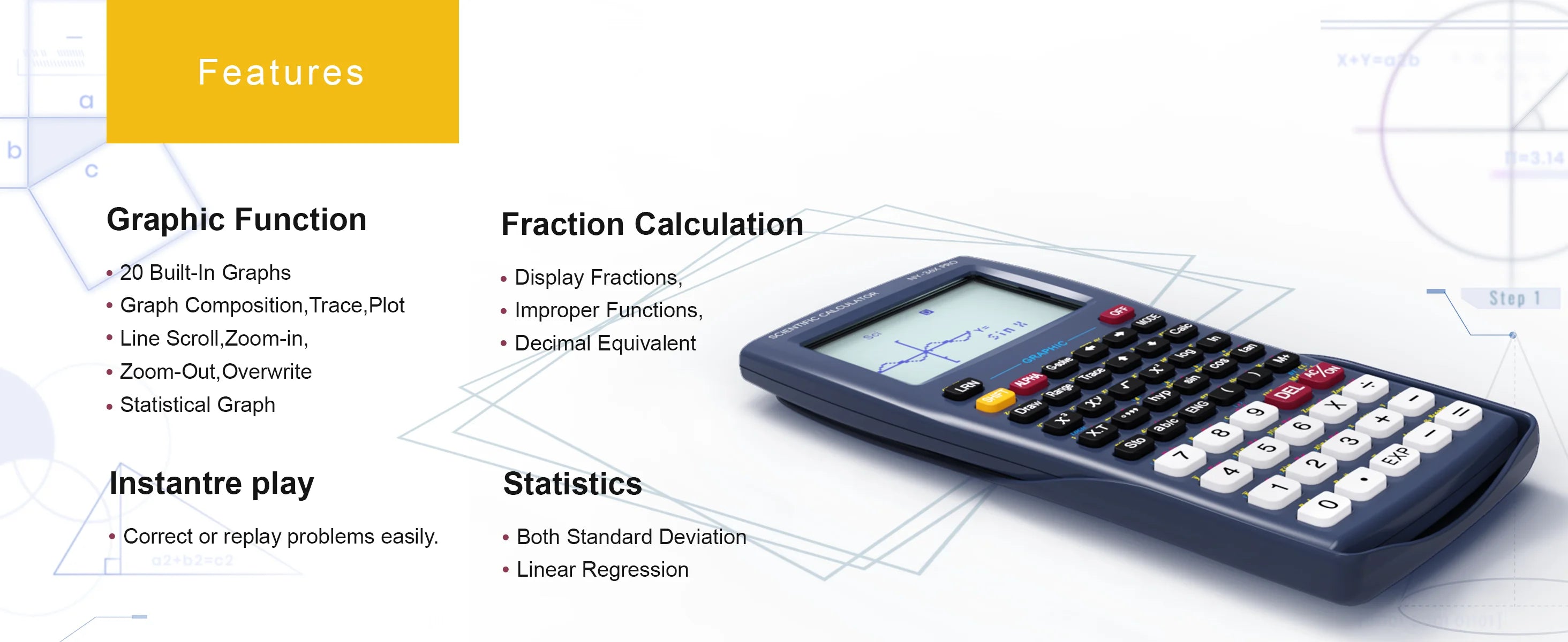 NEWYES 36X Pro Graphing Scientific Calculator – Graphic Science Calculator for Middle & High School, Blue Kairos & Co.
