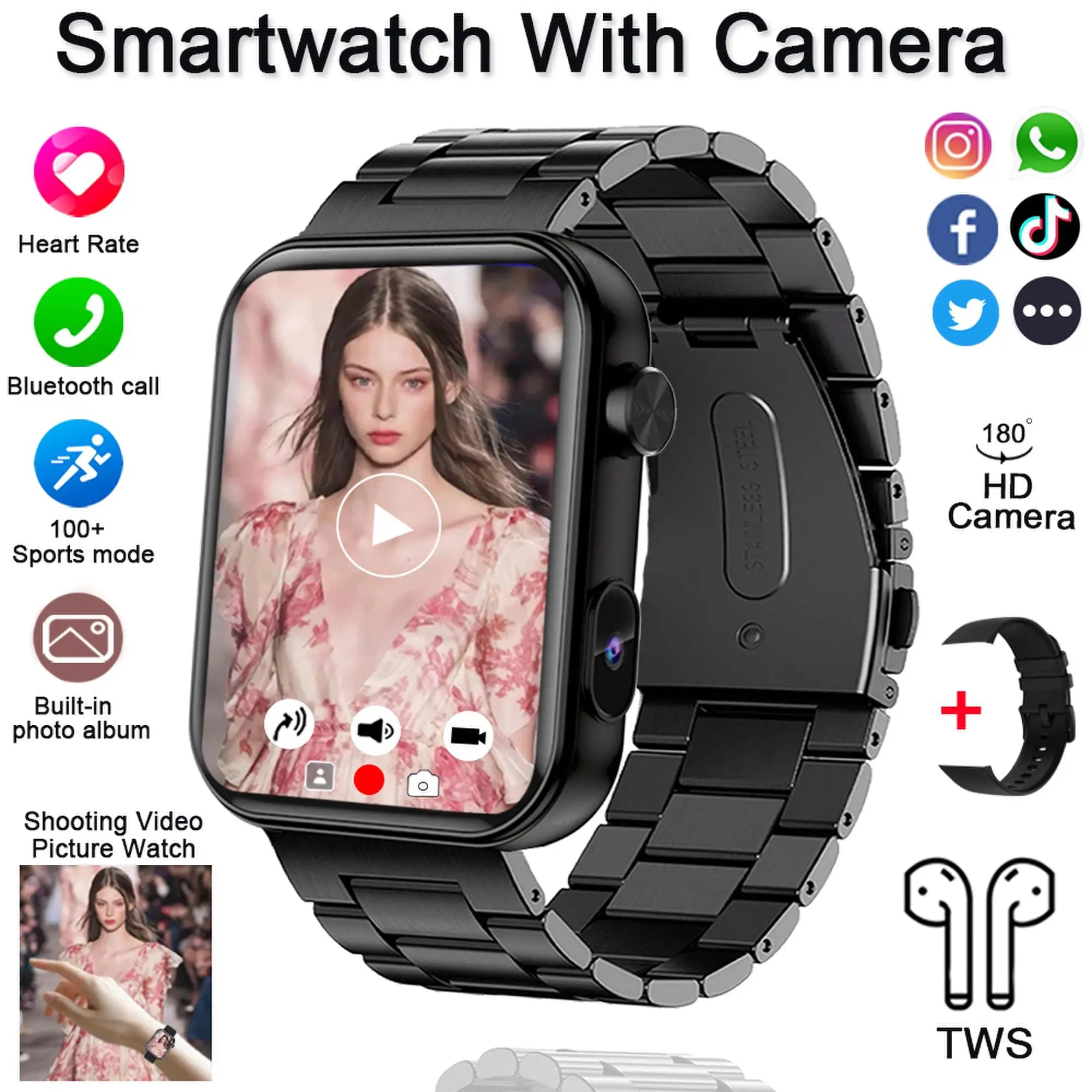 Smart Watch with Camera & Fitness Tracking – Bluetooth Calling Divina Constitutio