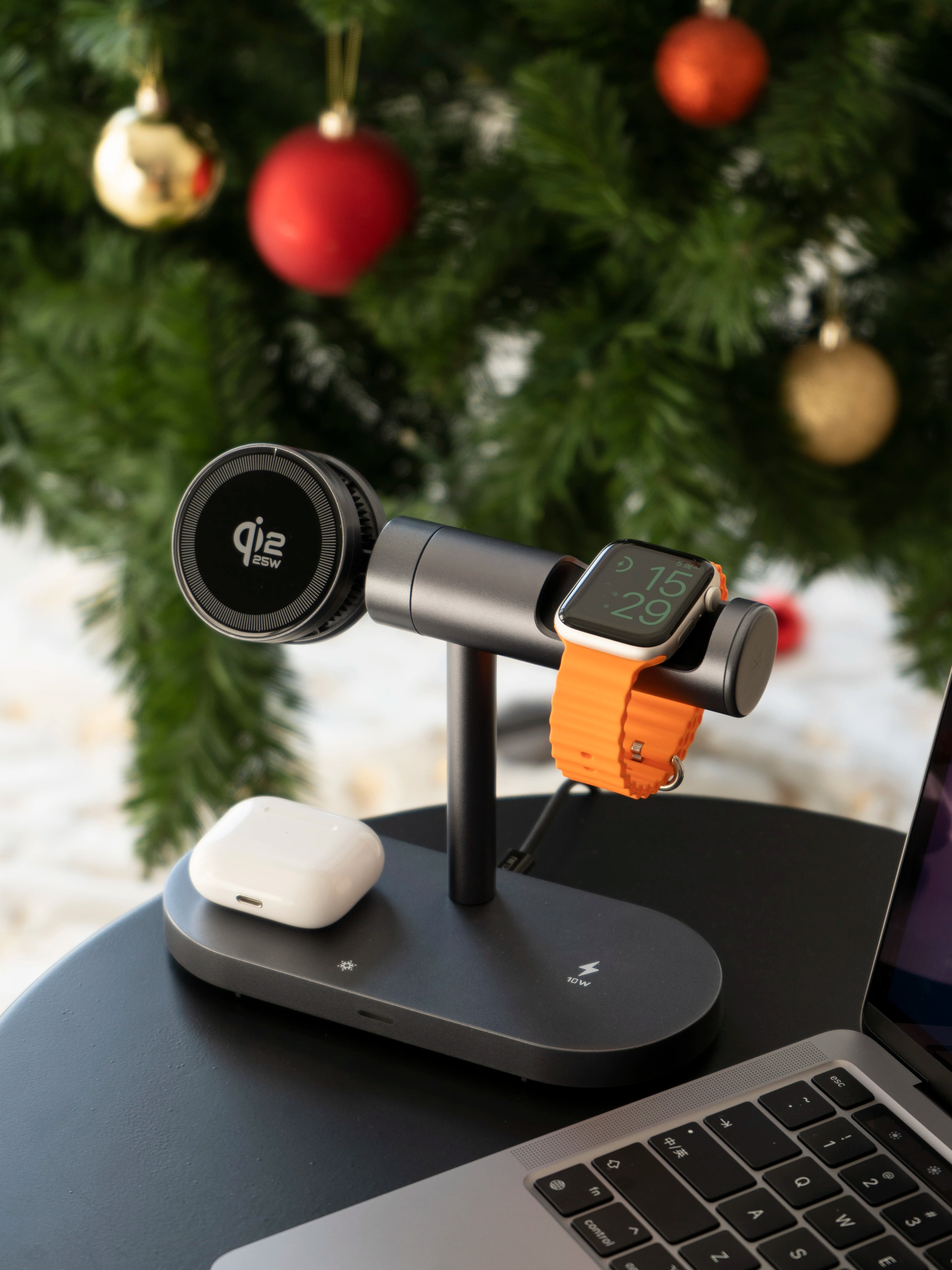 7-in-1 Magnetic Wireless Charging Stand — 25W Qi2.2 Fast Charger with Cooling Fan & LED for iPhone, Watch & AirPods Kairos & Co.