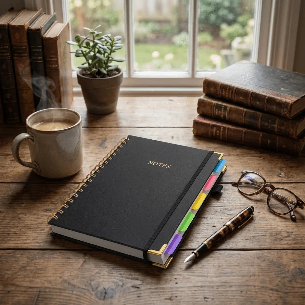 300-Page PU Leather Journal – Smooth Writing, No Ink Bleed Divina Constitutio