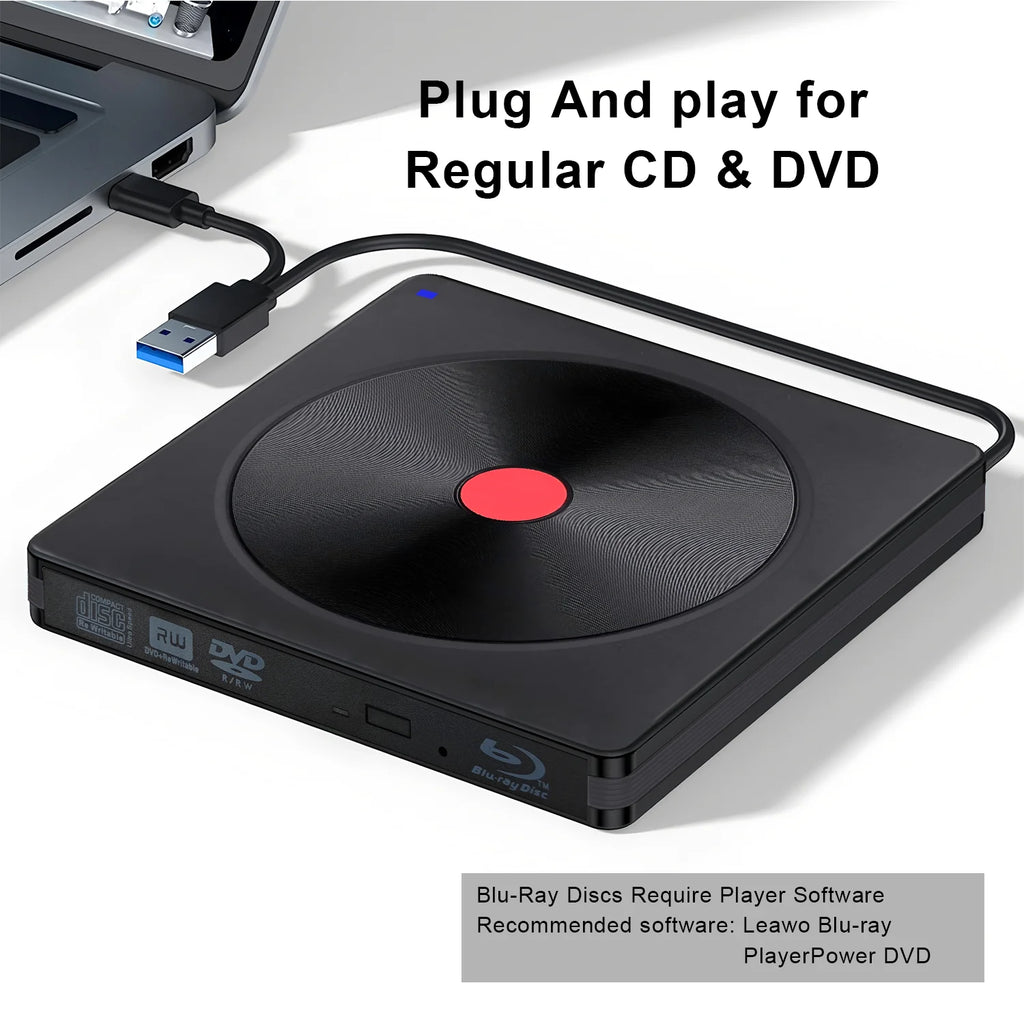 Portable External Blu-ray Drive – USB 3.0 & USB-C CD/DVD/BD Reader & Burner Kairos & Co.