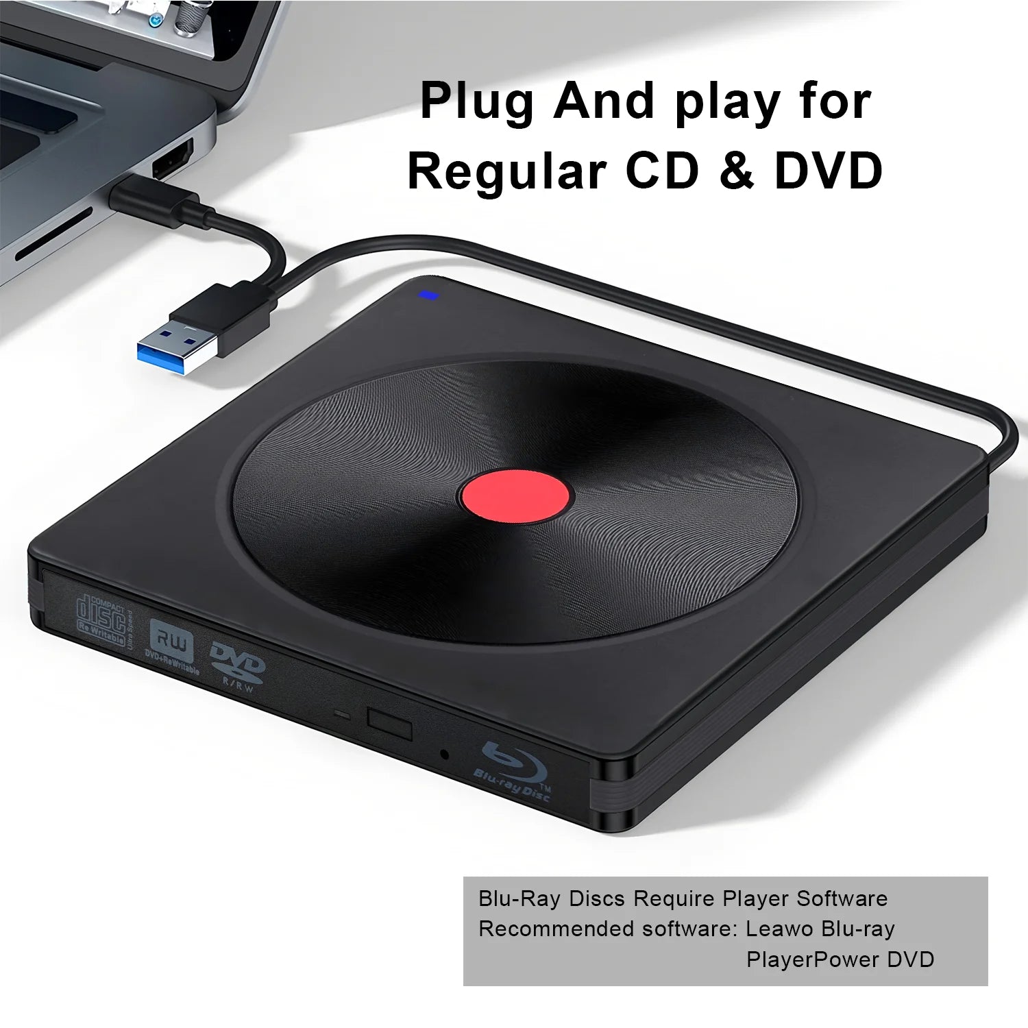 Portable External Blu-ray Drive – USB 3.0 & USB-C CD/DVD/BD Reader & Burner Kairos & Co.