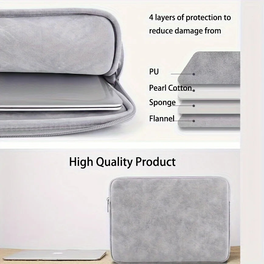 Slim PU Leather Laptop Case 11-15" – Protective Sleeve for MacBook & Tablets Divina Constitutio