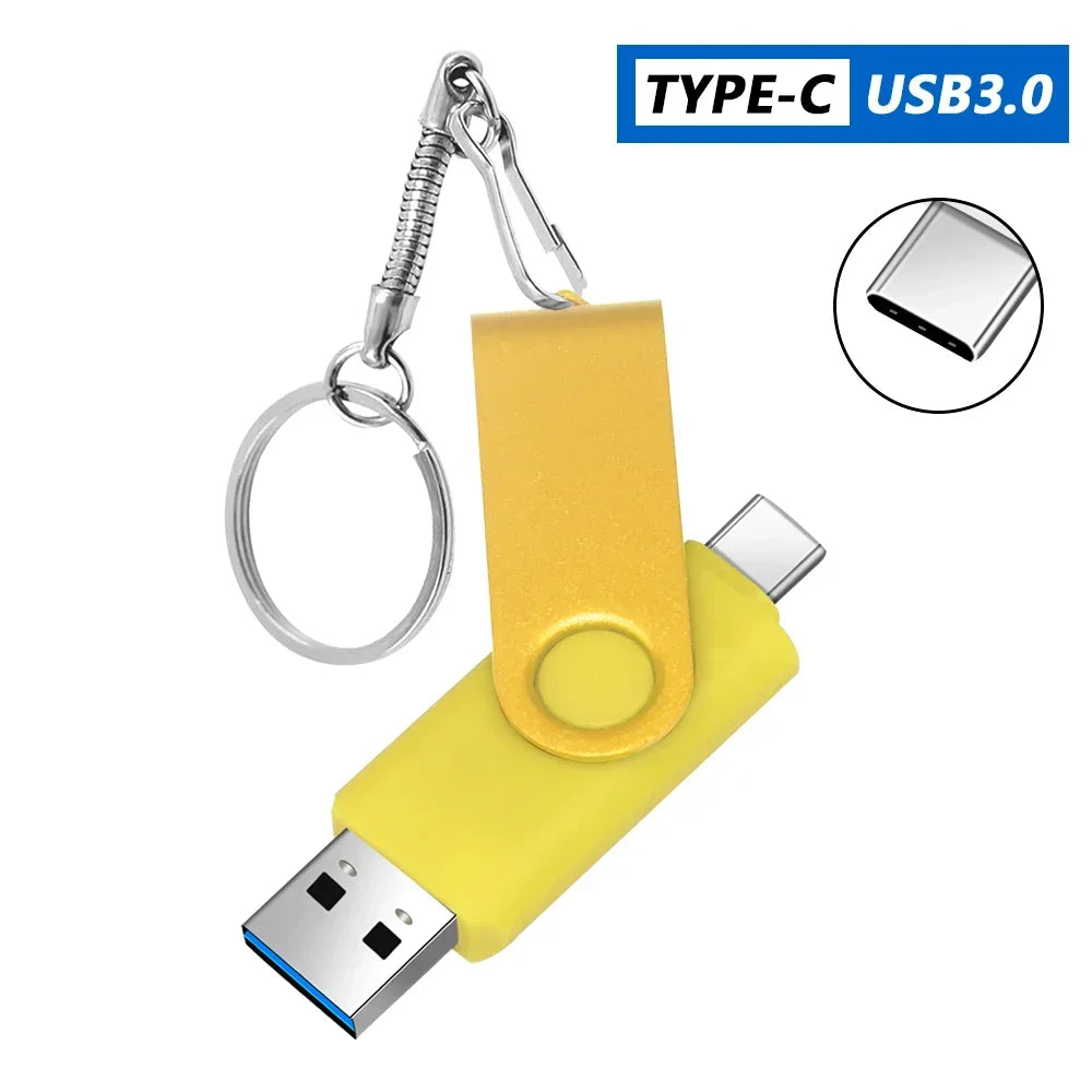2-in-1 USB 3.0 & Type-C Flash Drive – Rotating Pendrive (16GB-256GB) Divina Constitutio