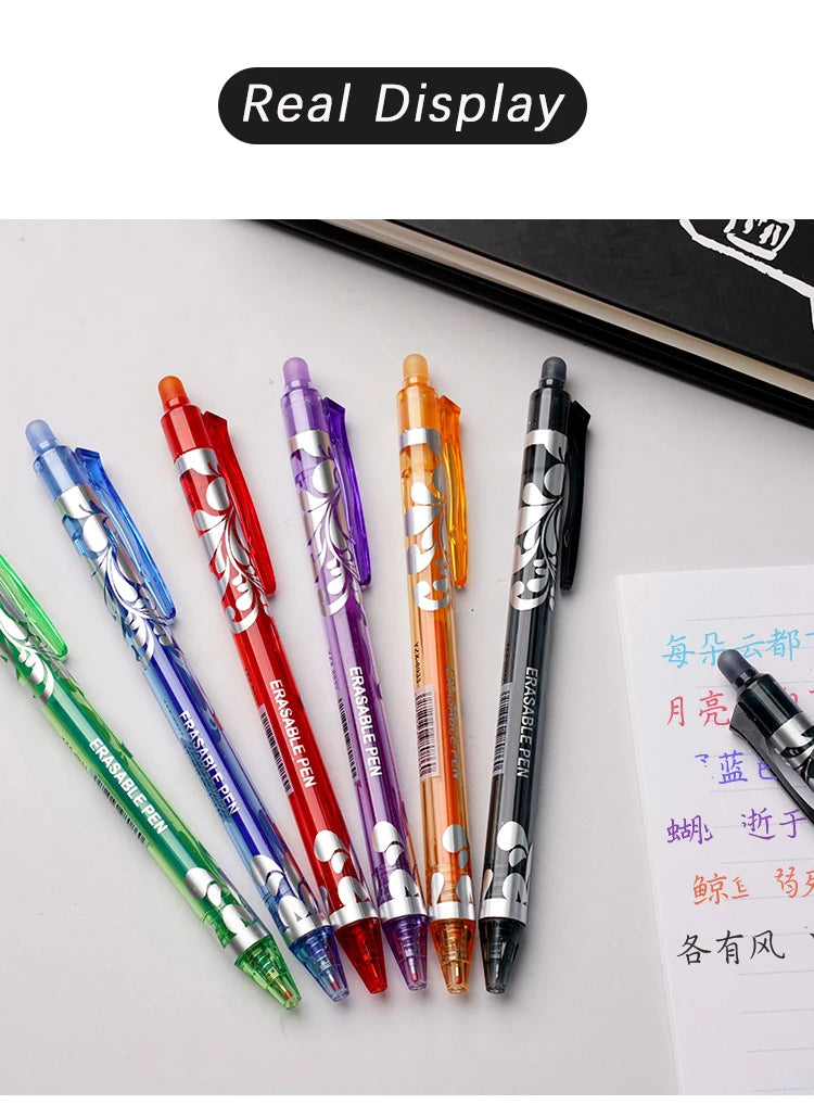 Erasable Gel Pen Set – 6-Color Kawaii Stationery, 0.5mm Divina Constitutio