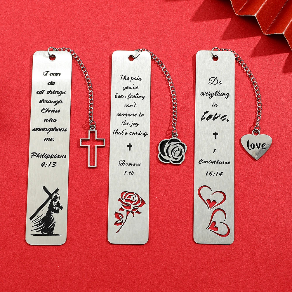 Cross Charm Metal Bookmark – Faith-Inspired Gift Divina Constitutio