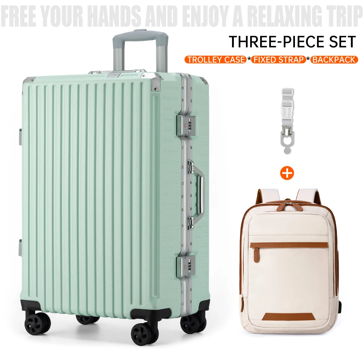 Trolley Luggage 20 24 26 28" Aluminum Frame Rolling Luggage Case USB Travel Suitcase on Wheels Combination Lock Carry on Luggage Kairos & Co.