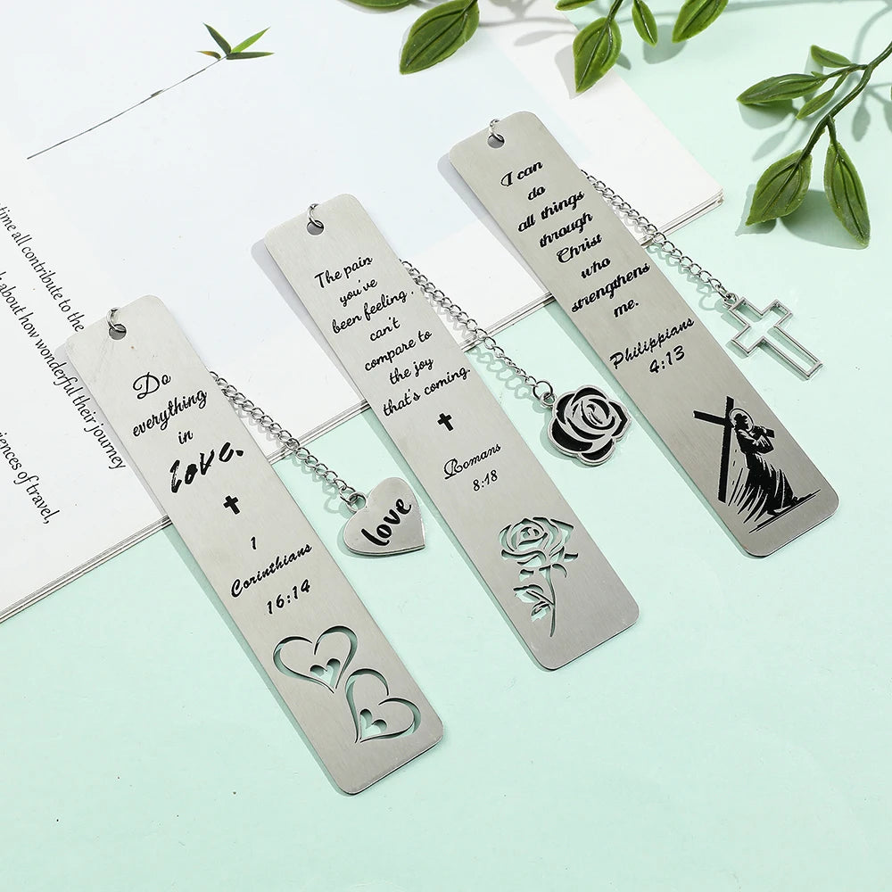 Cross Charm Metal Bookmark – Faith-Inspired Gift Divina Constitutio