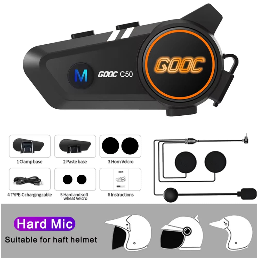 Bluetooth 5.3 Helmet Headset Wireless Hands-free Call Phone Kit Motorcycle Waterproof Earphone MP3 Music Player Speaker for Moto Kairos & Co.