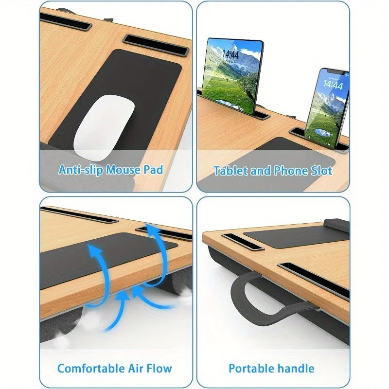Multi-Function Laptop Table – Tablet/Phone Holder, Portable Handle, Home & Car Use Divina Constitutio