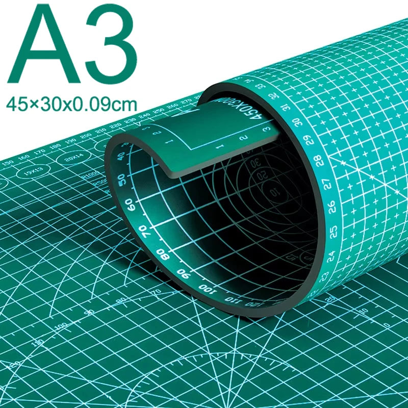 A3 Self-Healing Cutting Mat – Double-Sided PVC Leather Craft Pad, Anti-Slip Table Protector for DIY Carving & Cutting, 45×30×0.09cm Kairos & Co.