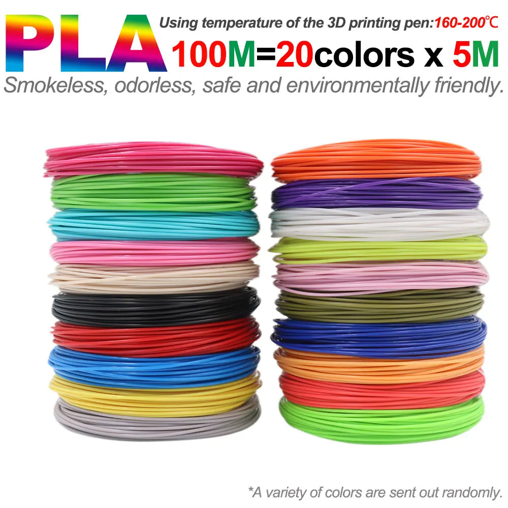 PLA Filament Refills for 3D Printing Pens — Odorless & Safe, Available in 50M–200M Kairos & Co.