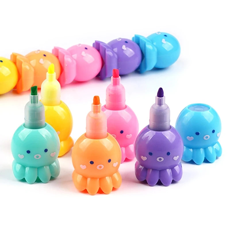 Colorful Octopus Highlighter Marker Pens – Pastel Colors Kairos & Co.