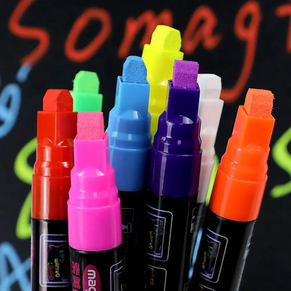 Erasable Liquid Chalk Marker Pens – Multi-Color Fluorescent Highlighters Kairos & Co.