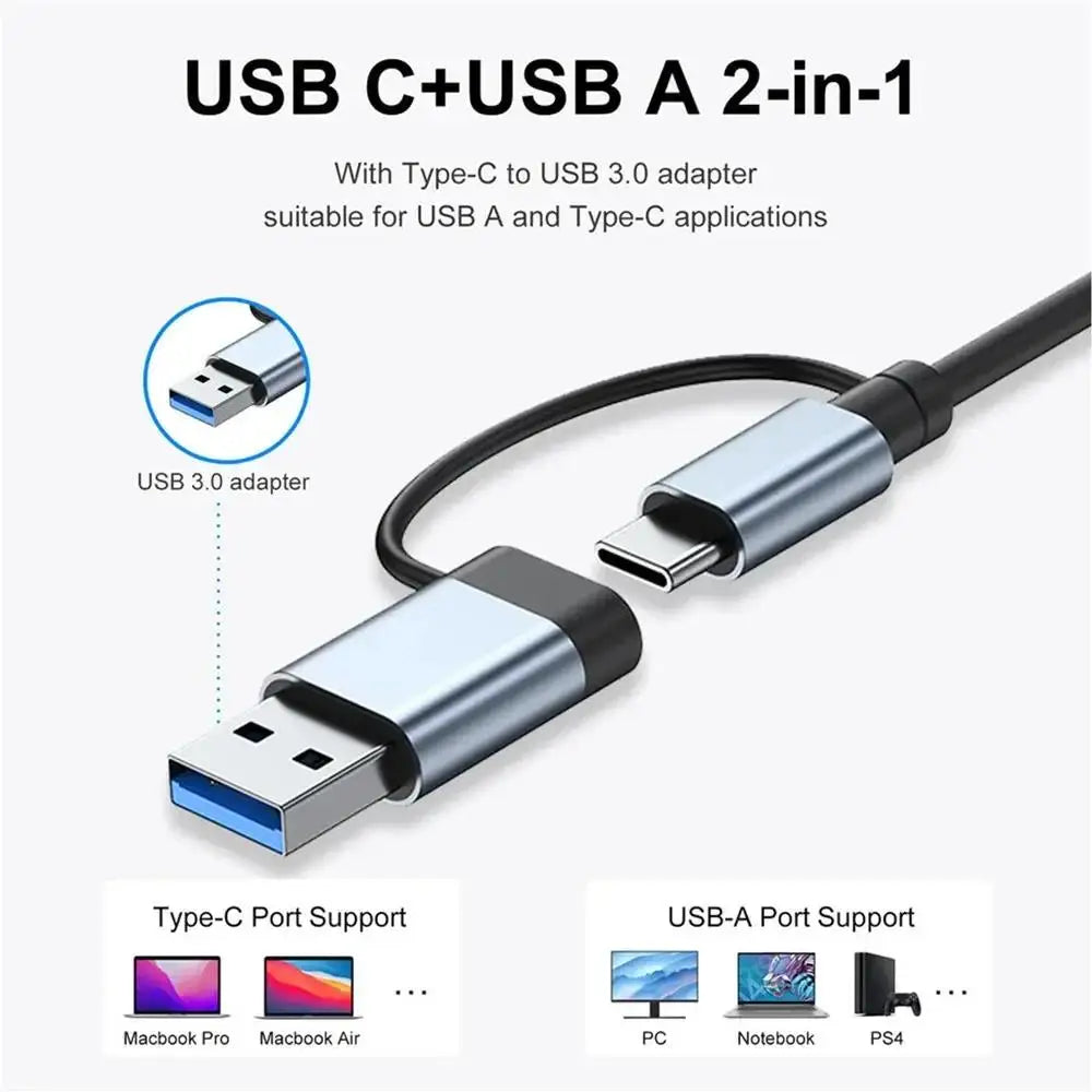 8-in-1 USB-C Hub – USB 3.0, USB 2.0, SD/TF Card Reader & 3.5mm Audio Kairos & Co.