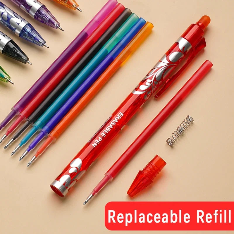 Erasable Gel Pen Set – 6-Color Kawaii Stationery, 0.5mm Divina Constitutio