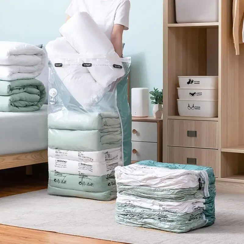 No Need Pump Vacuum Bags Large Plastic Storage Bags for Storing Clothes Blankets Compression Empty Bag Covers Travel Accessories Kairos & Co.