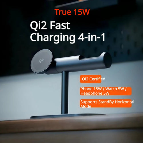 7-in-1 Magnetic Wireless Charging Stand — 25W Qi2.2 Fast Charger with Cooling Fan & LED for iPhone, Watch & AirPods Kairos & Co.