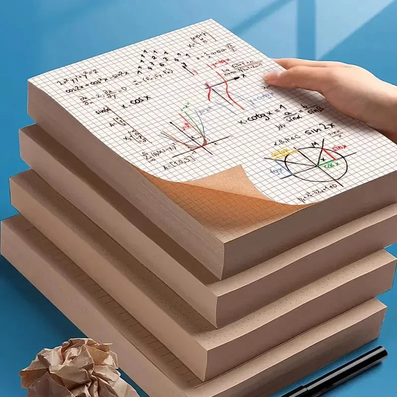 320 Sheets Draft Paper Notebook – Thickened, Ruled & Blank Pages for Student Study, Math Practice & Drawing Kairos & Co.