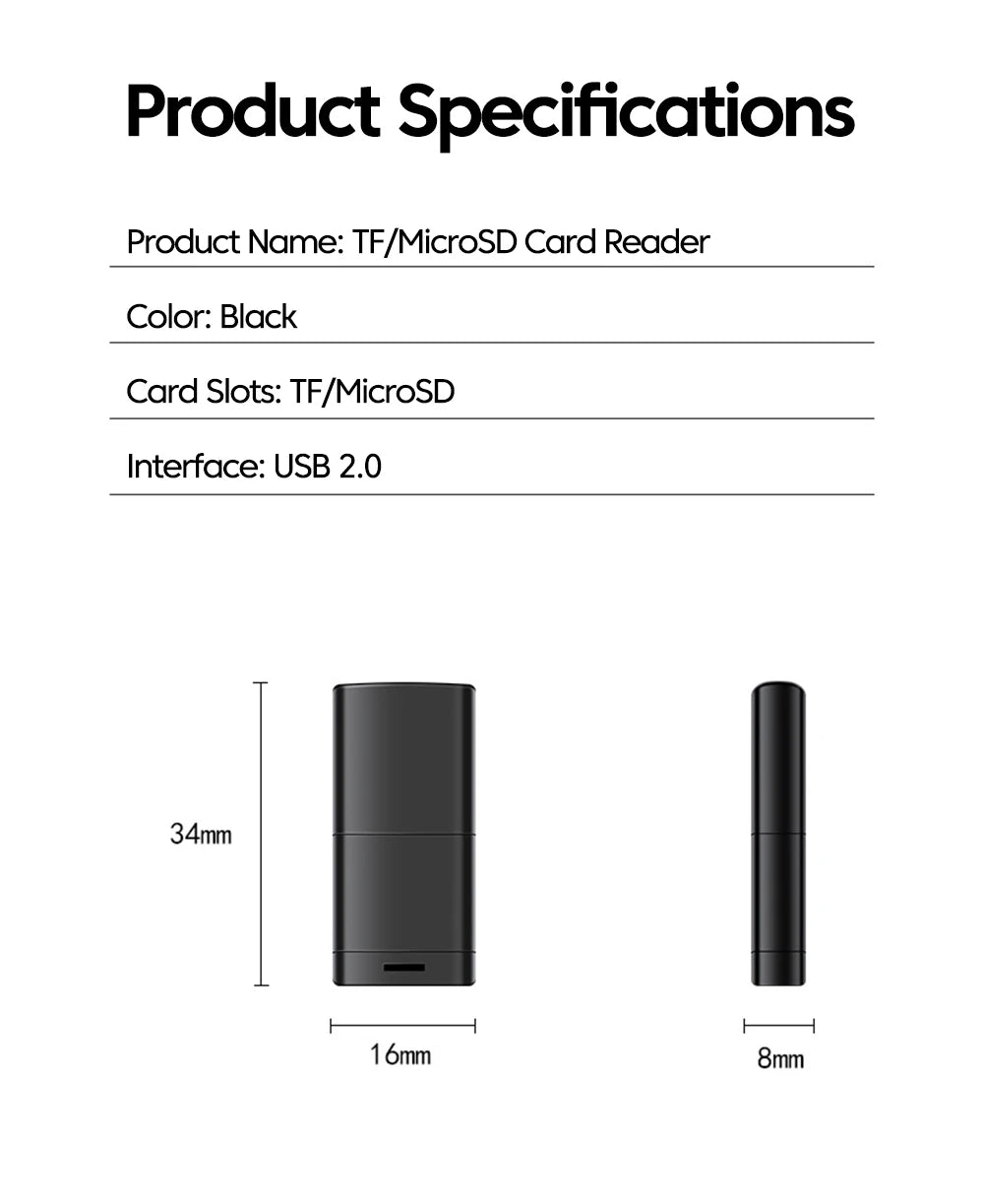 USB 2.0 Micro SD Card Reader – Portable TF Card Adapter (Up to 2TB) Divina Constitutio