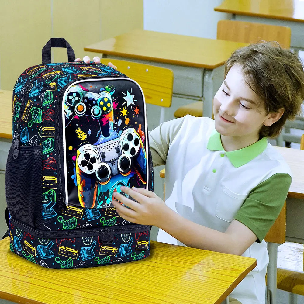 Boys' School Backpack Set – Built-In Lunch Bag Compartment Divina Constitutio