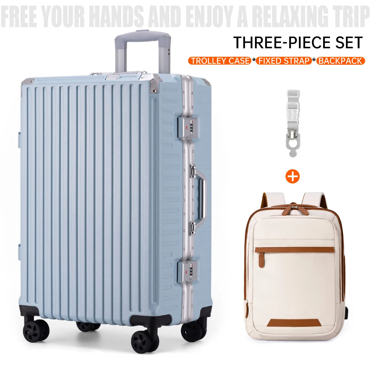 Trolley Luggage 20 24 26 28" Aluminum Frame Rolling Luggage Case USB Travel Suitcase on Wheels Combination Lock Carry on Luggage Kairos & Co.