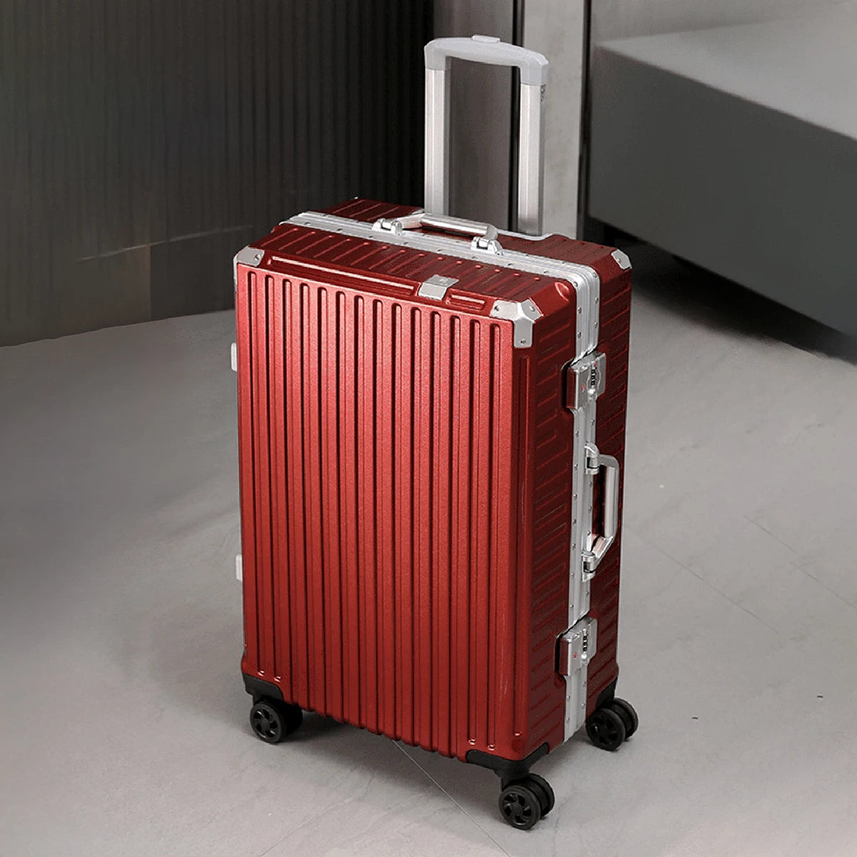 Trolley Luggage 20 24 26 28" Aluminum Frame Rolling Luggage Case USB Travel Suitcase on Wheels Combination Lock Carry on Luggage Kairos & Co.