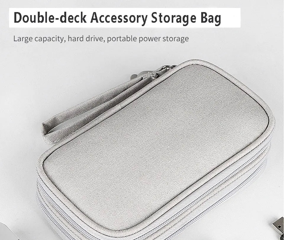 Data Cable Storage Bag Waterproof Portable Carry Case  Storage Bag Travel Organizer Bag for Cable Cord USB Charger Kairos & Co.