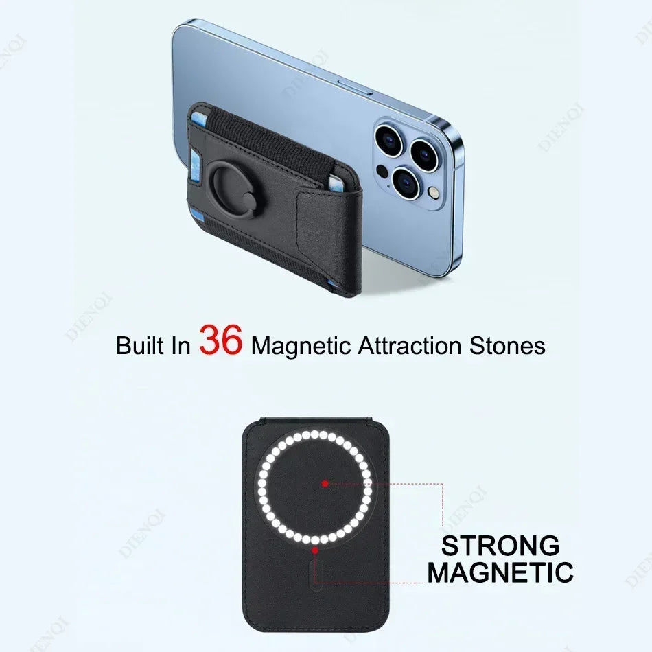 MagSafe Phone Wallet Case with Ring Stand & Flap Cover – PU Leather Magnetic Card Holder for iPhone 12/13/14/15/16 Pro Kairos & Co.