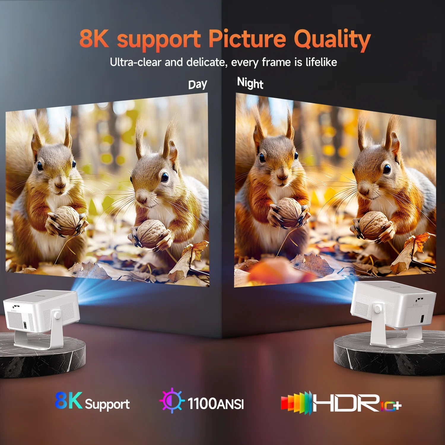 Magcubic HY450MAX 1100ANSI Android 14 Portable Outdoor Projector 1080P Auto Focus 8K Support WIFI6 Beam Mini Projector Kairos & Co.