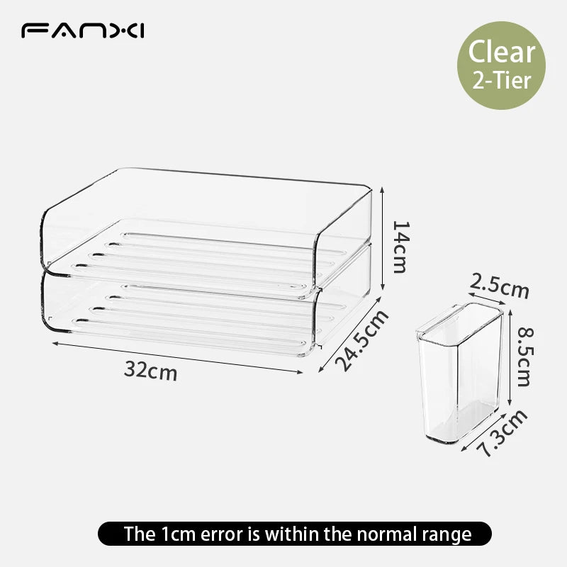 Clear Acrylic Desk Organizer (4-Pack) – Stackable Paper Trays Divina Constitutio