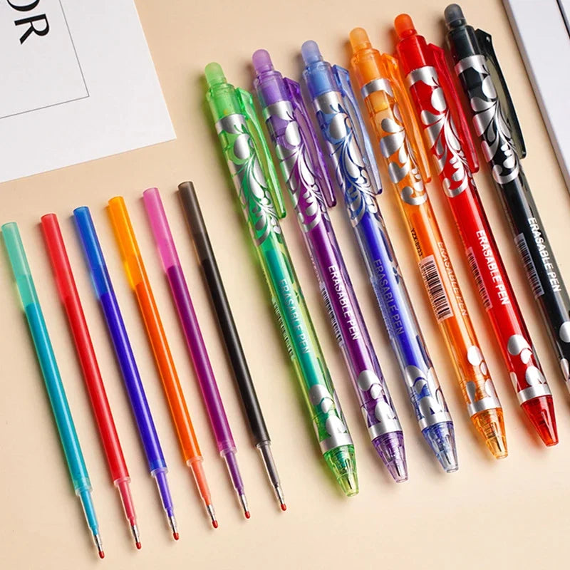 Erasable Gel Pen Set – 6-Color Kawaii Stationery, 0.5mm Divina Constitutio