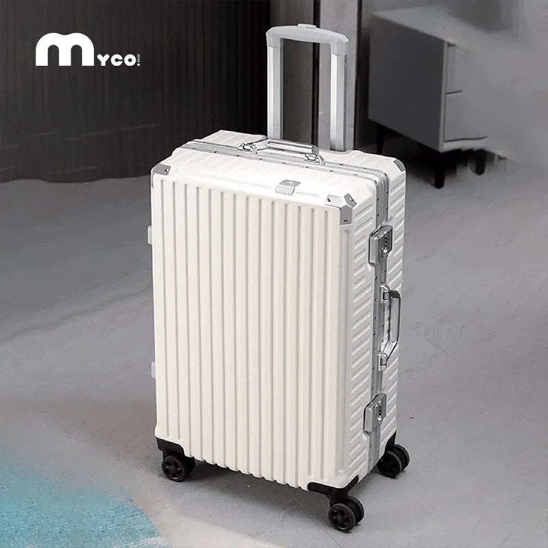 Trolley Luggage 20 24 26 28" Aluminum Frame Rolling Luggage Case USB Travel Suitcase on Wheels Combination Lock Carry on Luggage Kairos & Co.