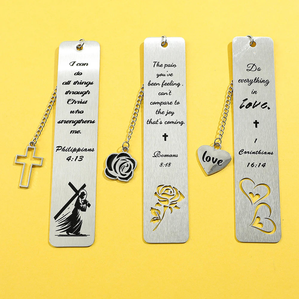 Cross Charm Metal Bookmark – Faith-Inspired Gift Divina Constitutio