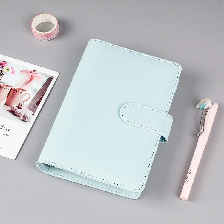 Macaron Series PU Leather Notebook Cover – A5/A6 Clip-On Binder Divina Constitutio
