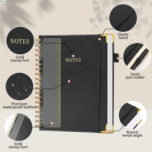 300-Page PU Leather Journal – Smooth Writing, No Ink Bleed Divina Constitutio